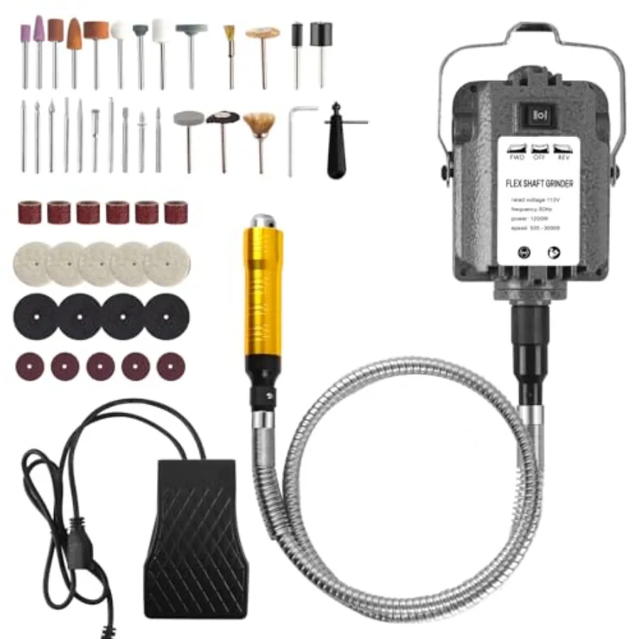 1200W 30000RPM Rotary Tool, Electric Flex Shaft Rotary Tool, Flex Shaft Grinder Hanging Carver, Foot Pedal Control, Wall Mount
1200W 30000RPM Rotary Tool, Electric Flex Shaft Rotary Tool, Flex Shaft Grinder Hanging Carver, Foot Pedal Control, Wall Mount