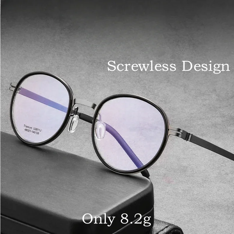 Small Face Optical Prescription Women's Reading Glasses Luxury Pure Titanium Round Retro Eyeglasses Frame Men Comfortable 2611
Small Face Optical Prescription Women's Reading Glasses Luxury Pure Titanium Round Retro Eyeglasses Frame Men Comfortable 2611
