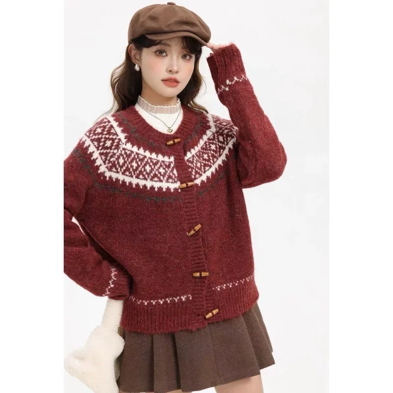 Fashionable Outside Wear Commuter Versatile Knitted Sweater Retro Cardigan Contrast Top
Fashionable Outside Wear Commuter Versatile Knitted Sweater Retro Cardigan Contrast Top