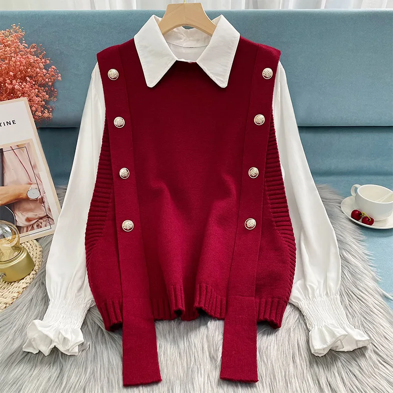 Women's Loose Knitted Sleeveless Vest Spring 2024 New Style Early Spring Double Button Shoulder Sweater Outerwear Trendy
Women's Loose Knitted Sleeveless Vest Spring 2024 New Style Early Spring Double Button Shoulder Sweater Outerwear Trendy