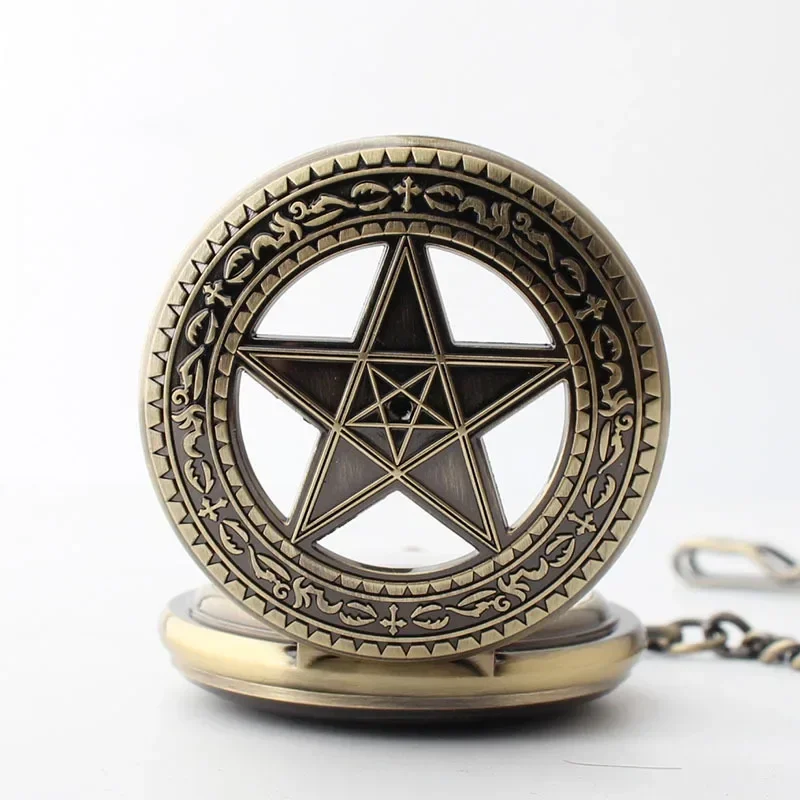 Pentagram Flap Mechanical Automatic Pocket Watch For Men Women Steampunk Retro Bronze Pocket&Fob Chain Watches relógio
Pentagram Flap Mechanical Automatic Pocket Watch For Men Women Steampunk Retro Bronze Pocket&Fob Chain Watches relógio