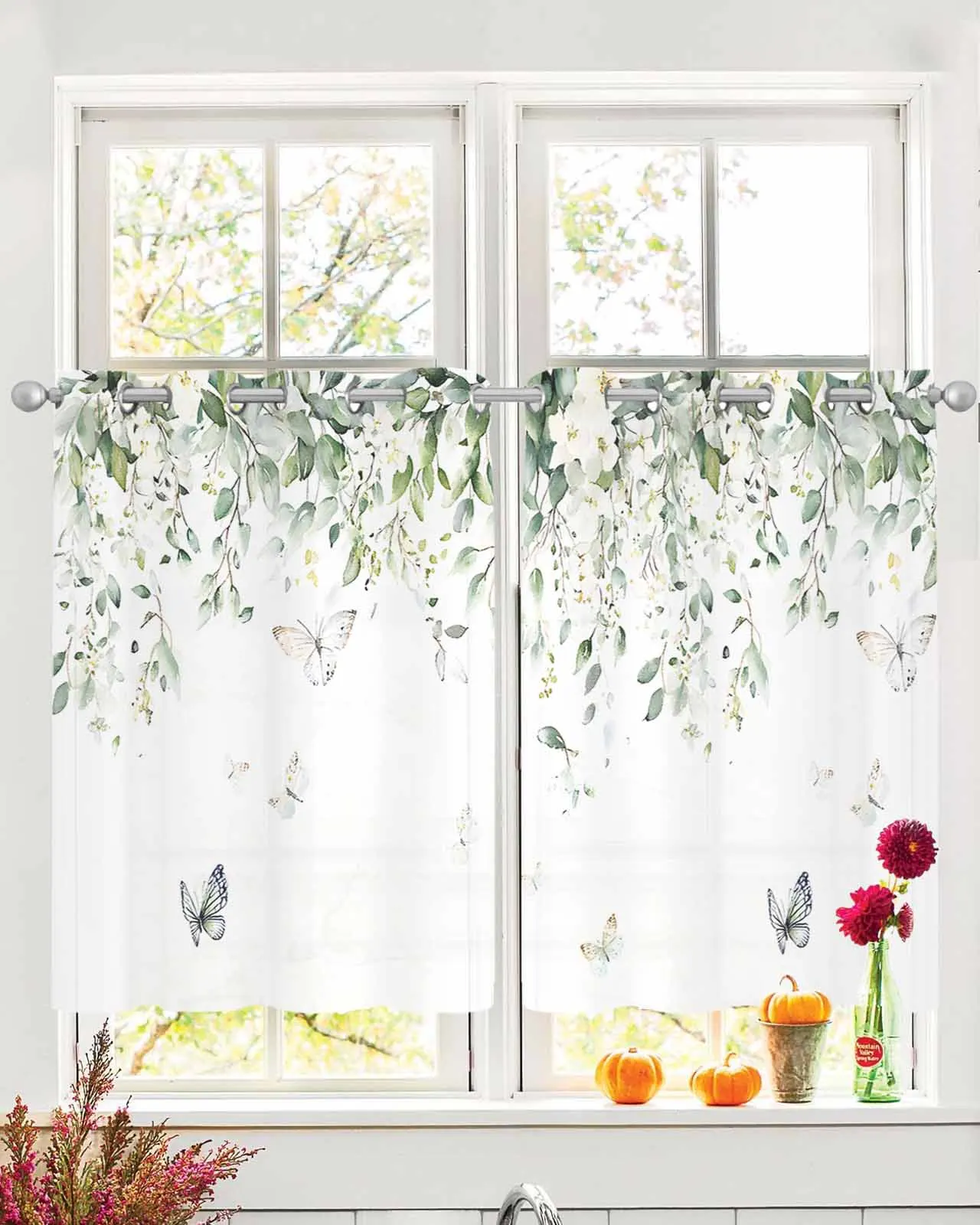 Summer Eucalyptus Leaf Butterfly Tulle Living Room Decoration Transparent Sheer Curtains Bedroom Kitchen Voile Chiffon Drapes
Summer Eucalyptus Leaf Butterfly Tulle Living Room Decoration Transparent Sheer Curtains Bedroom Kitchen Voile Chiffon Drapes
