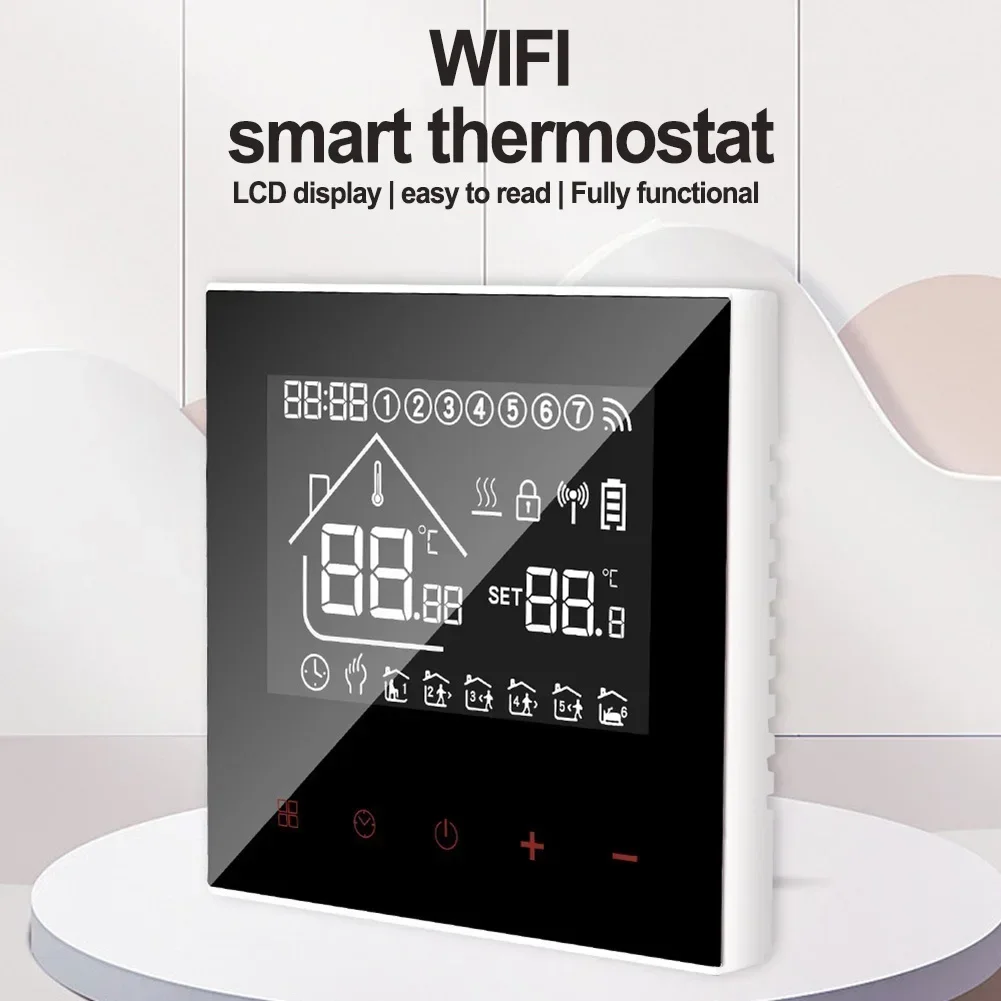 Tuya WiFi Thermostat LCD Display Touch Screen For Electric Floor Heating Water/Gas Boiler Temperature Remote Controller
Tuya WiFi Thermostat LCD Display Touch Screen For Electric Floor Heating Water/Gas Boiler Temperature Remote Controller