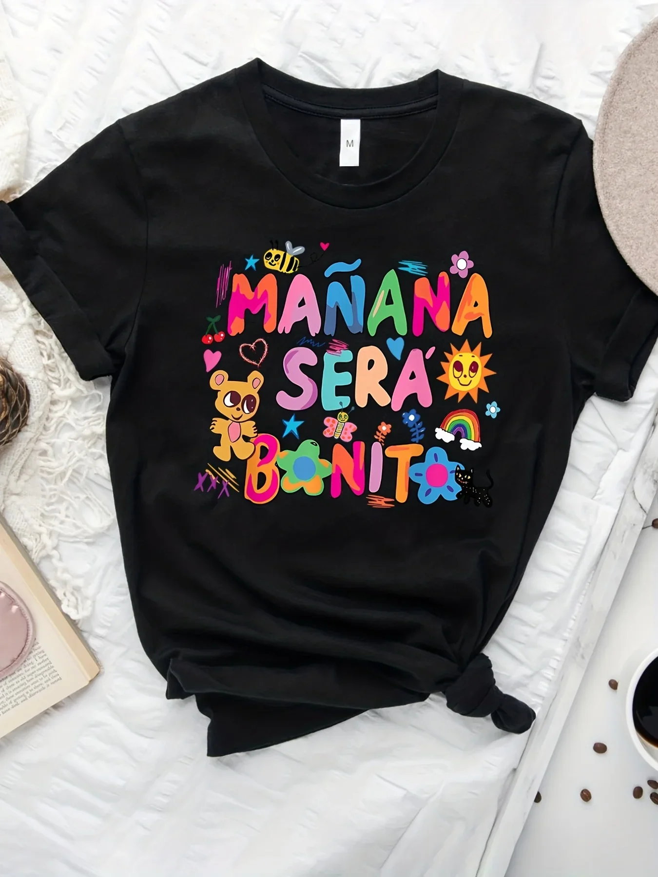 Cartoon Print T-Shirt, Short Sleeve Crew Neck Casual Top For Summer & Spring, Women's Clothing
Cartoon Print T-Shirt, Short Sleeve Crew Neck Casual Top For Summer & Spring, Women's Clothing