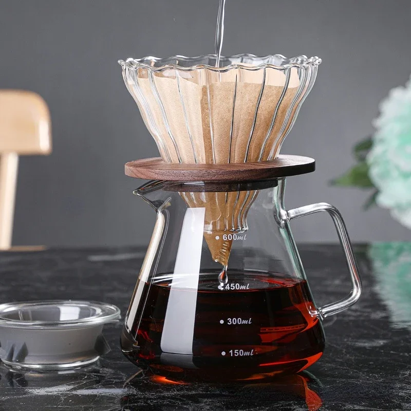 Glass hand brewing coffee pot hand brewing set wooden support filter cup drip hand coffee filter cup sharing pot brewing pot
Glass hand brewing coffee pot hand brewing set wooden support filter cup drip hand coffee filter cup sharing pot brewing pot
