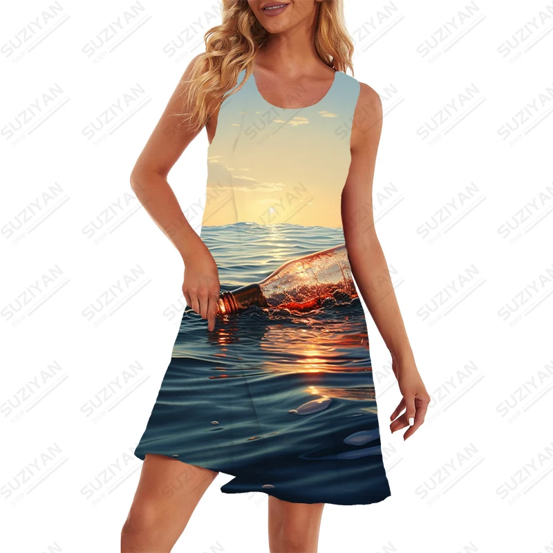 Drift Bottle 3D Printed Dress Summer Classic Sleeveless Dress Loose Casual Large Size Dress Women's High Street Fashion Dress
Drift Bottle 3D Printed Dress Summer Classic Sleeveless Dress Loose Casual Large Size Dress Women's High Street Fashion Dress