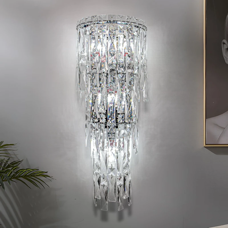 Nordic Classic luxury chandelier crystal wall lamp bedroom bedside sconce atmosphere background wall living room wall lamp
Nordic Classic luxury chandelier crystal wall lamp bedroom bedside sconce atmosphere background wall living room wall lamp