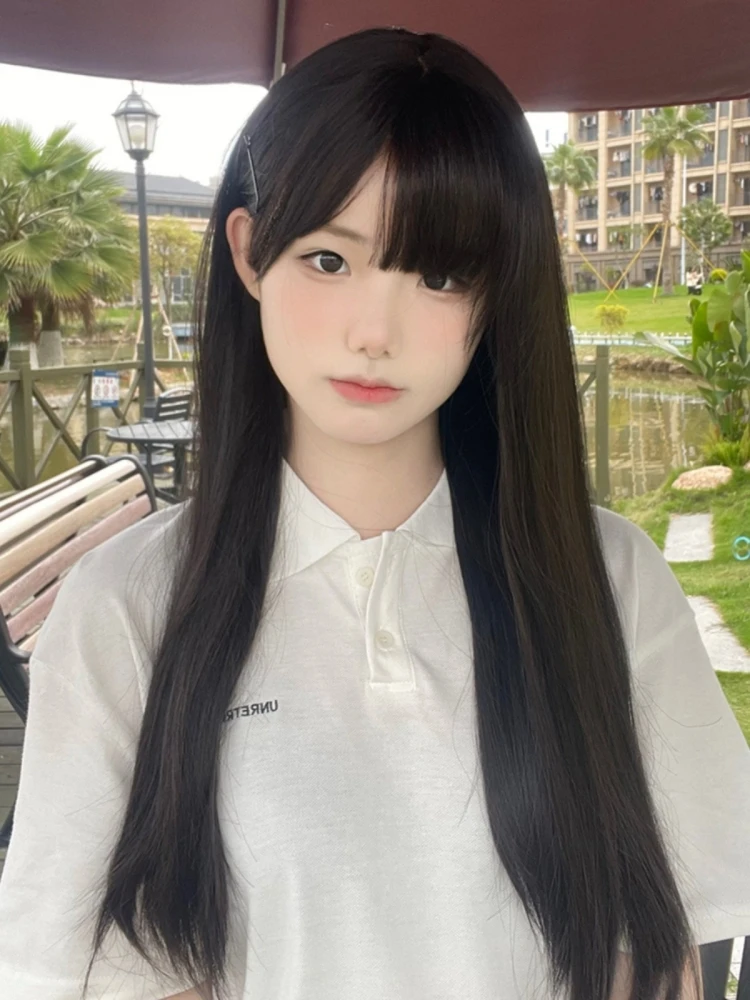 Long Silky Straight Synthetic Wigs with Bangs Black Cosplay Party Lolita Hair Wigs for Women Natural Heat Resistant Wig
Long Silky Straight Synthetic Wigs with Bangs Black Cosplay Party Lolita Hair Wigs for Women Natural Heat Resistant Wig