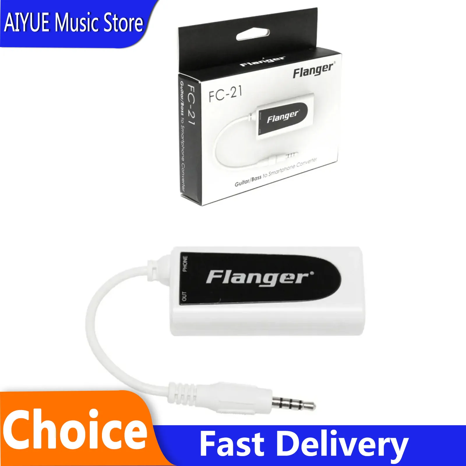 Flanger FC-21 Guitar Connector Converter Electric Guitar Bass to Mobile Phone Tablet Adapter Compatible With IPhone/IPad Android
Flanger FC-21 Guitar Connector Converter Electric Guitar Bass to Mobile Phone Tablet Adapter Compatible With IPhone/IPad Android