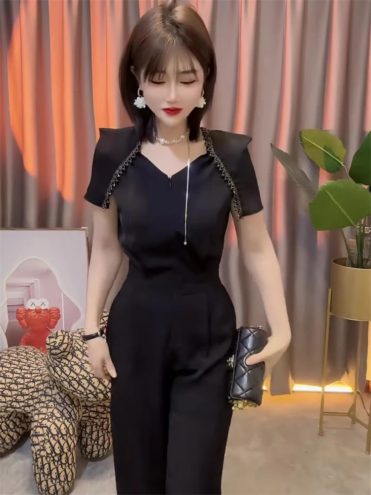 Faionable Slimming Women's Jumpsuit Summer 2024 Wide Leg Pants mid Waist Long Jumpsuit Ele Sle Cargo Pants
Faionable Slimming Women's Jumpsuit Summer 2024 Wide Leg Pants mid Waist Long Jumpsuit Ele Sle Cargo Pants