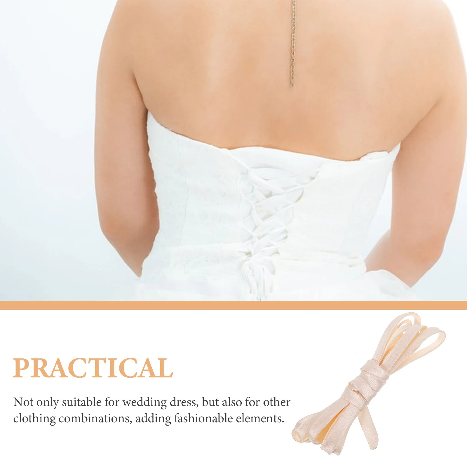 Adjustable Back Tie Ribbon for Wedding Dress Bridal Gown Sling Lacing Strap Soft Comfortable Fabric Ideal Dress Back Cord
Adjustable Back Tie Ribbon for Wedding Dress Bridal Gown Sling Lacing Strap Soft Comfortable Fabric Ideal Dress Back Cord