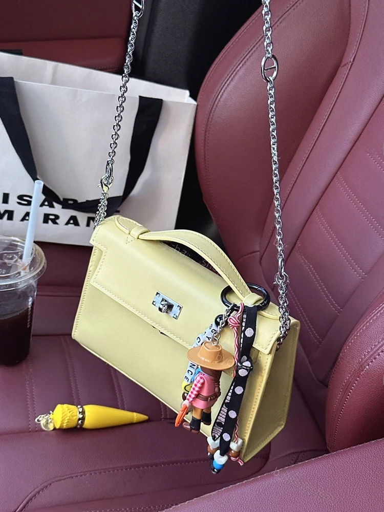 Top Layer Cowhide Bag Crossbody oulder Handbag Women's Small Chien Yellow Handbag Sweet Lady Sle Casual Purse
Top Layer Cowhide Bag Crossbody oulder Handbag Women's Small Chien Yellow Handbag Sweet Lady Sle Casual Purse