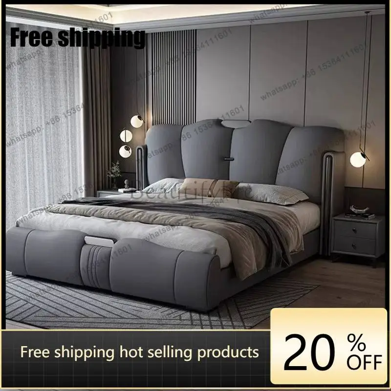 LJY Gray Cheap Double Bed Decoration Designs Soft Cloud King Size Double Bed Lit Luxe Wooden Adults Letto Matrimoniale Furniture
LJY Gray Cheap Double Bed Decoration Designs Soft Cloud King Size Double Bed Lit Luxe Wooden Adults Letto Matrimoniale Furniture