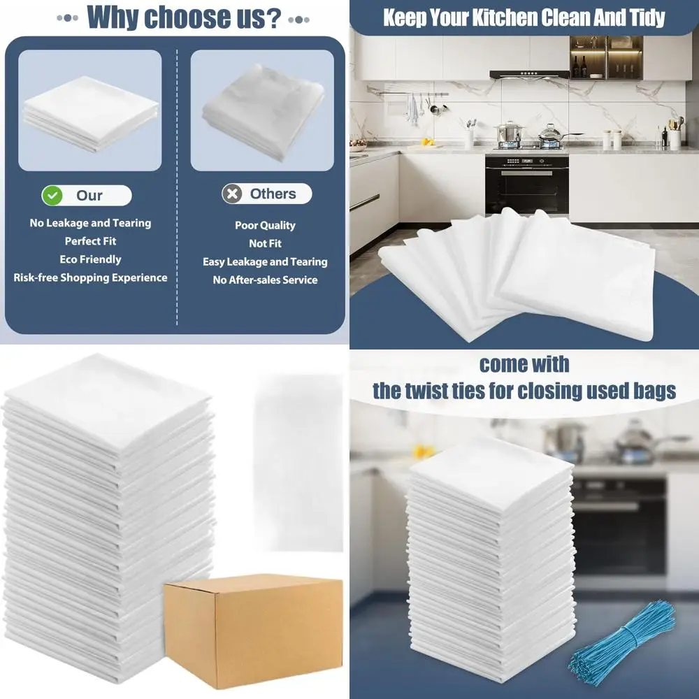 60-Count 15 Heavy-Duty White Trash Compactor Liners for Kenmore and Similar Rectangular Models