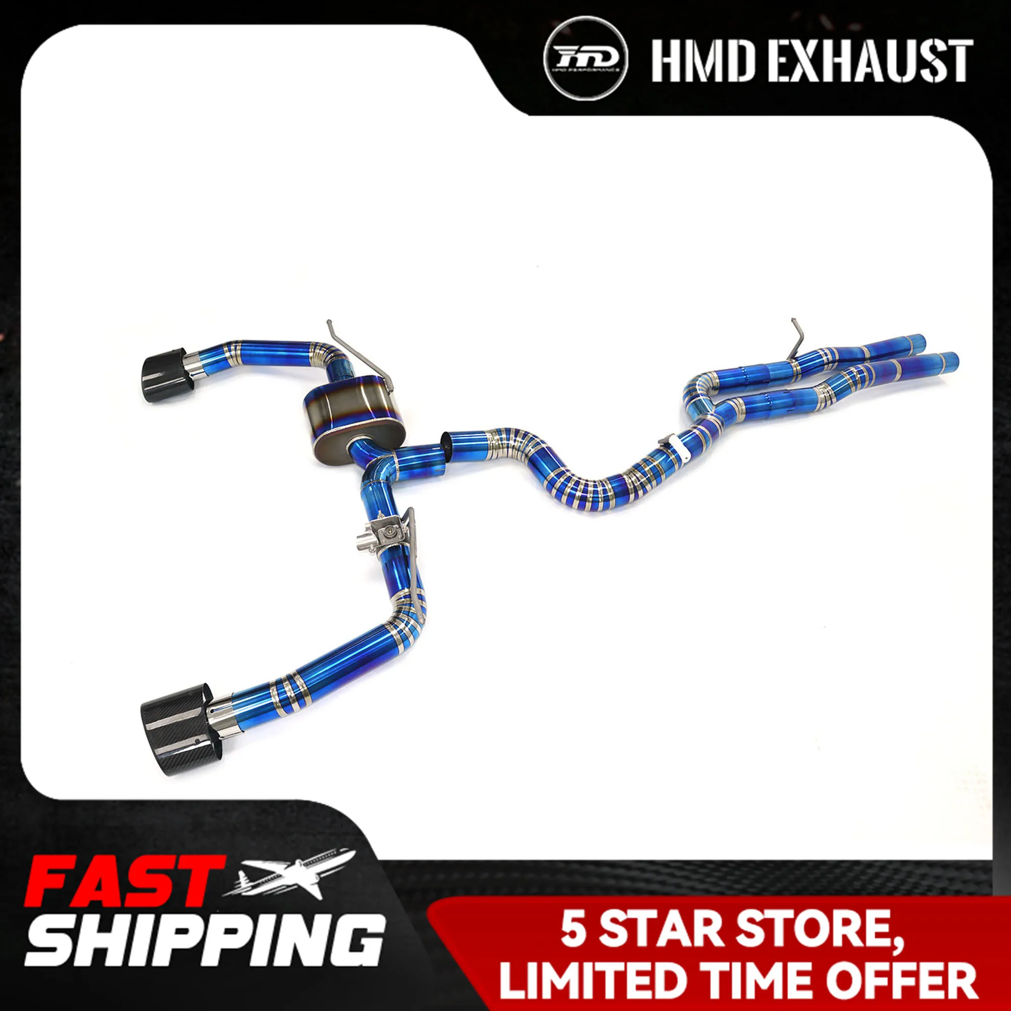 HMD Exhaust Systems Titanium Alloy High Flow Performance CatBack For Audi RS3 2.5T Muffler With Valve
HMD Exhaust Systems Titanium Alloy High Flow Performance CatBack For Audi RS3 2.5T Muffler With Valve