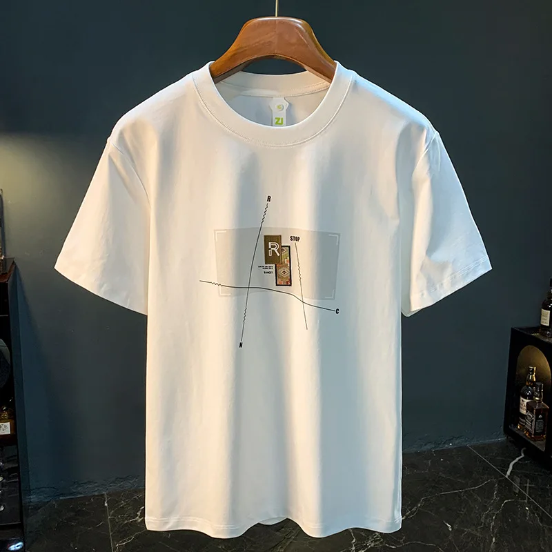 Summer T-shirt for men, high-end embroidered printed design, short sleeved top, trendy round neck versatile men's clothing
Summer T-shirt for men, high-end embroidered printed design, short sleeved top, trendy round neck versatile men's clothing