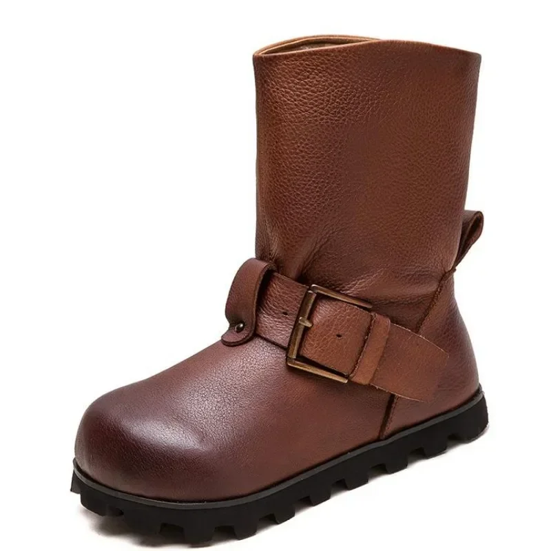 Top quality Spring Boots Slip on Chimney Ladies Women Shoes Cow Genuine Leather Ankle Booties Autumn Fashion Round Toe Moccasins
Top quality Spring Boots Slip on Chimney Ladies Women Shoes Cow Genuine Leather Ankle Booties Autumn Fashion Round Toe Moccasins