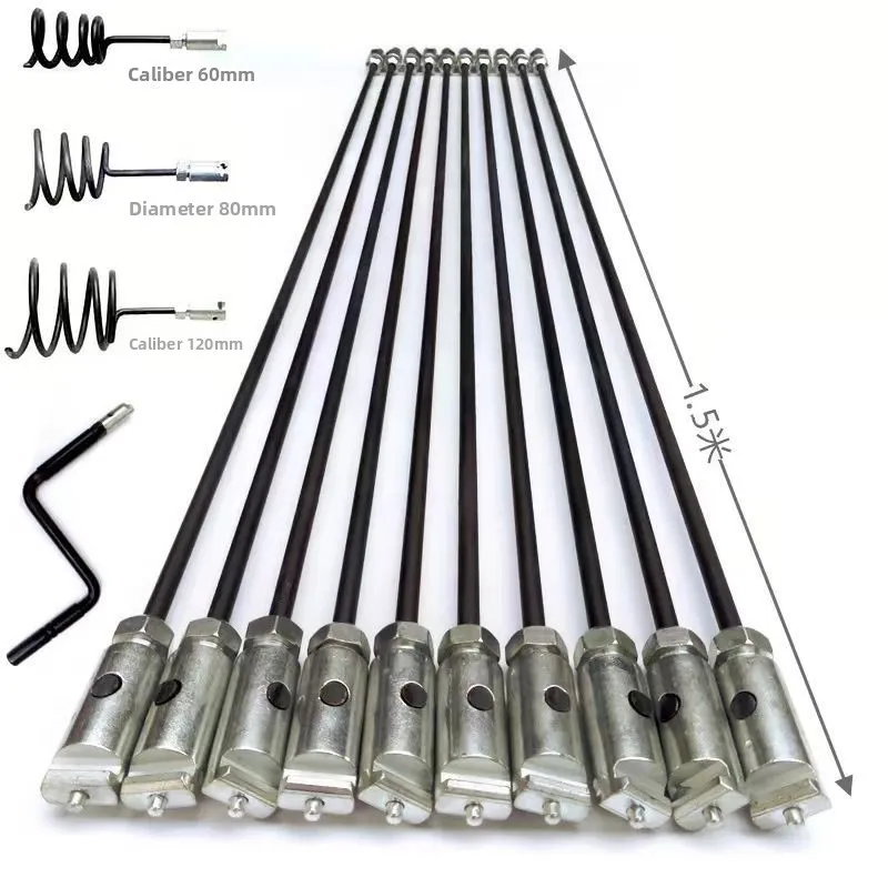 Head dredging rod Municipal pipe clogging dredging strip Straight pipe Sewage well dredging
Head dredging rod Municipal pipe clogging dredging strip Straight pipe Sewage well dredging