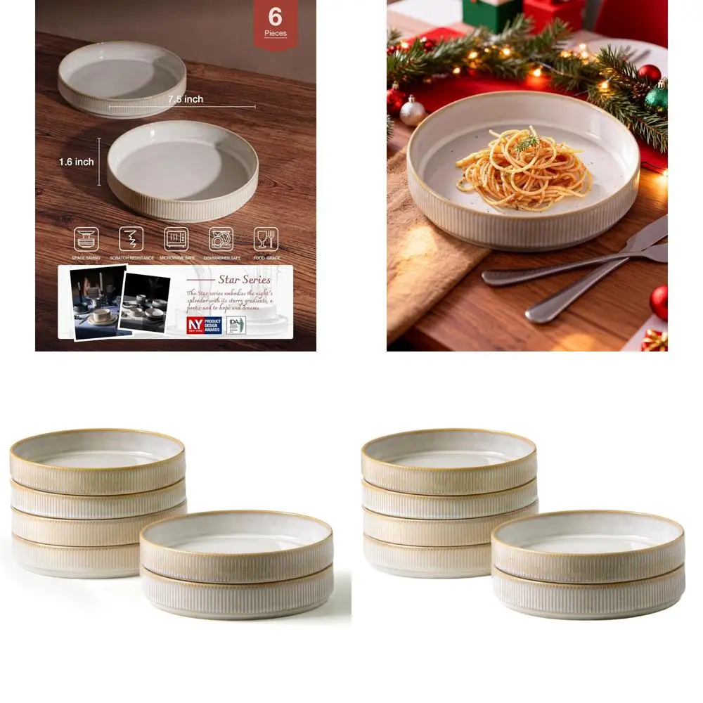 7.5 Pasta & Salad Bowls Set, 6-Piece, Double Reactive Glaze, Stackable, Ideal for Housewarming, Thanksgiving, Christmas Gifts, C
7.5 Pasta & Salad Bowls Set, 6-Piece, Double Reactive Glaze, Stackable, Ideal for Housewarming, Thanksgiving, Christmas Gifts, C