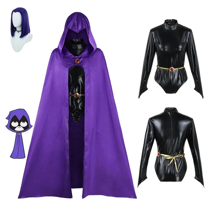 Anime Cartoon Teen Titans Raven Cosplay Costumes Sexy Women Jumpsuits Cloak Belt Set Halloween Party Cosplays Clothing Sx,3;b'2.
Anime Cartoon Teen Titans Raven Cosplay Costumes Sexy Women Jumpsuits Cloak Belt Set Halloween Party Cosplays Clothing Sx,3;b'2.