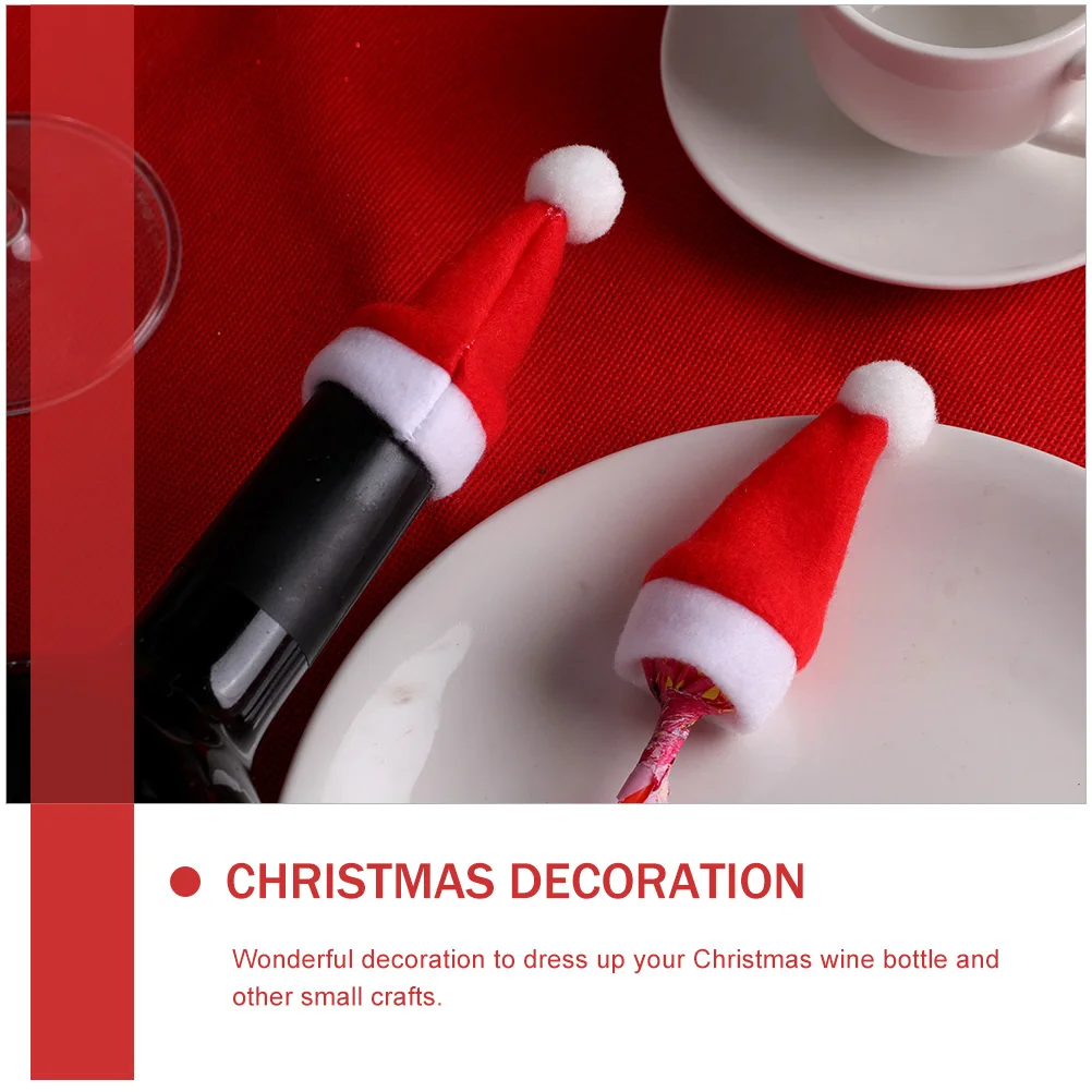 12Pcs Christmas Wine Bottle Cover Mini Santa Hat Home Kit Festive Decor for Lollipop Candy Cap Xmas Party Favors
12Pcs Christmas Wine Bottle Cover Mini Santa Hat Home Kit Festive Decor for Lollipop Candy Cap Xmas Party Favors
