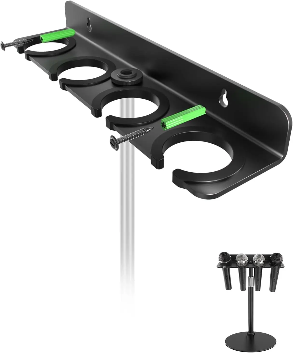 Etour Multi Microphone Holder (Aluminum) for Handheld Dynamic, Wired and Wireless Mics, Multiple Mic Organizer for Mic Stand
Etour Multi Microphone Holder (Aluminum) for Handheld Dynamic, Wired and Wireless Mics, Multiple Mic Organizer for Mic Stand