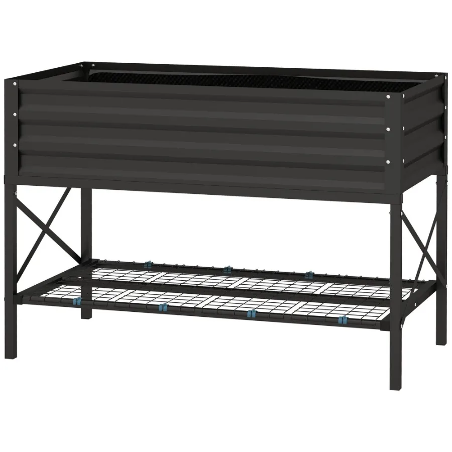 Black Galvanized Raised Bed for Outdoor Gardening: Elevated Planter with Shelf and Included Liner
Black Galvanized Raised Bed for Outdoor Gardening: Elevated Planter with Shelf and Included Liner