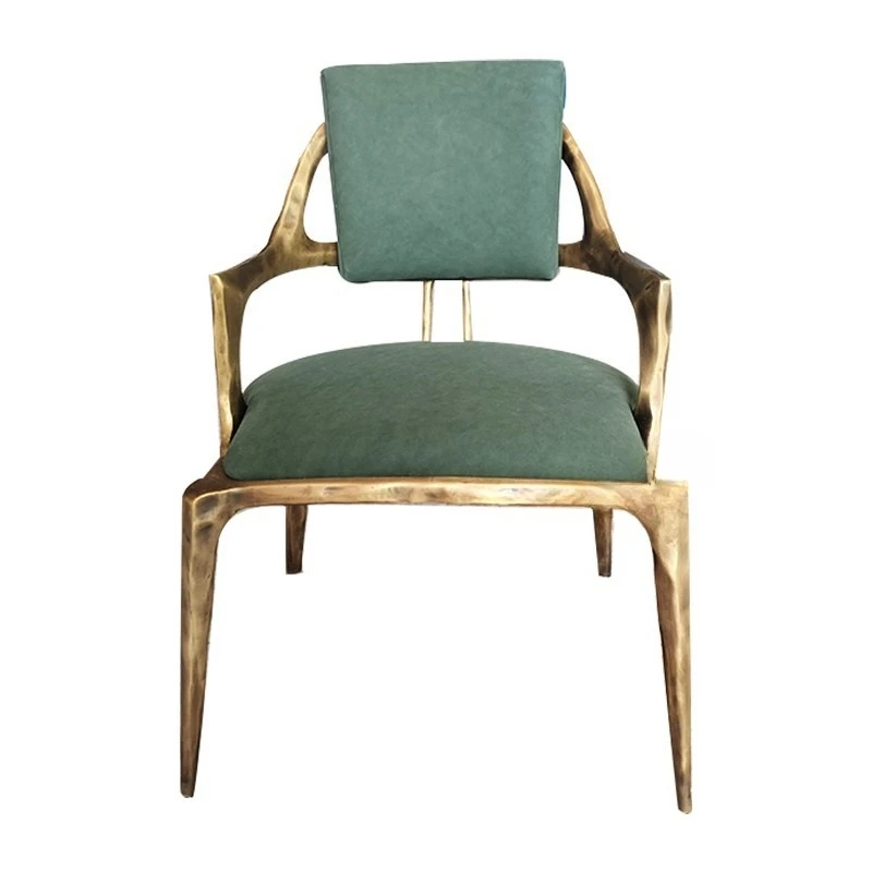 Light luxury pure copper dining chair living room home leather art single chair modern designer high-end
Light luxury pure copper dining chair living room home leather art single chair modern designer high-end