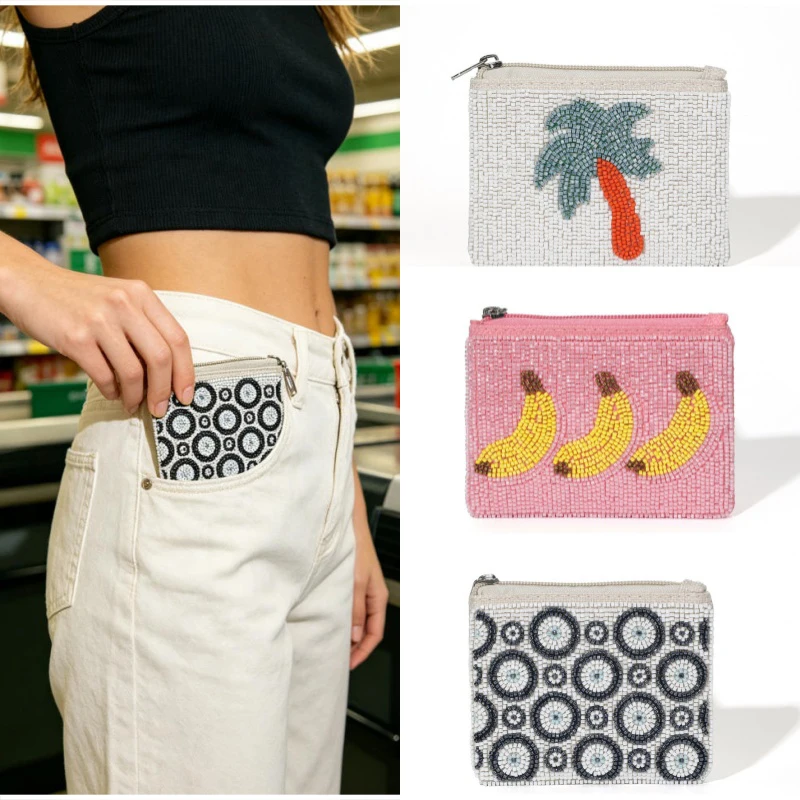 2026 New Bohemian Mini Embroidered Rice Bead Wallet, Banana Coconut Tree Printing Banquet Bag, Polyester Clutch Purse For Women
2026 New Bohemian Mini Embroidered Rice Bead Wallet, Banana Coconut Tree Printing Banquet Bag, Polyester Clutch Purse For Women