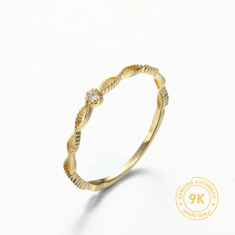 Customized New Design Wave Real 9ct Gold Ring Clear Diamond Setting Women's Gold Jewelry
Customized New Design Wave Real 9ct Gold Ring Clear Diamond Setting Women's Gold Jewelry