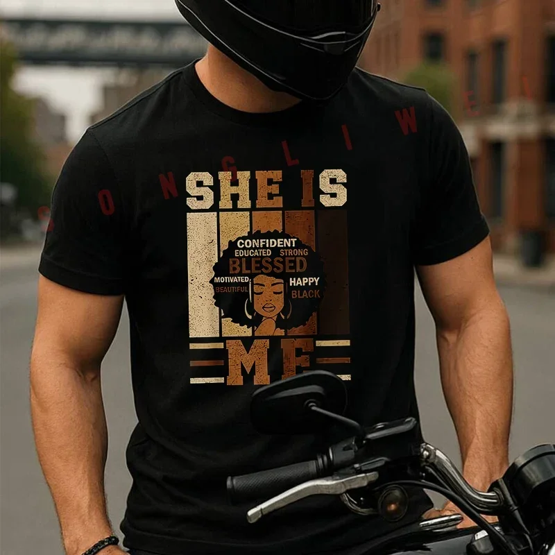 Summer Motorcycle Casual Sports Loose Cotton T-shirt She Is Me≫ Black History Power Day Juneteenth Moto Men's Tees
Summer Motorcycle Casual Sports Loose Cotton T-shirt She Is Me≫ Black History Power Day Juneteenth Moto Men's Tees