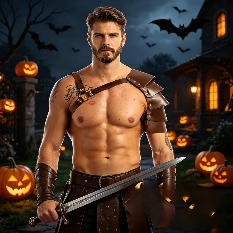 Viking One Shoulder Armor Harness Men Halloween LARP Costume Accessory
Viking One Shoulder Armor Harness Men Halloween LARP Costume Accessory