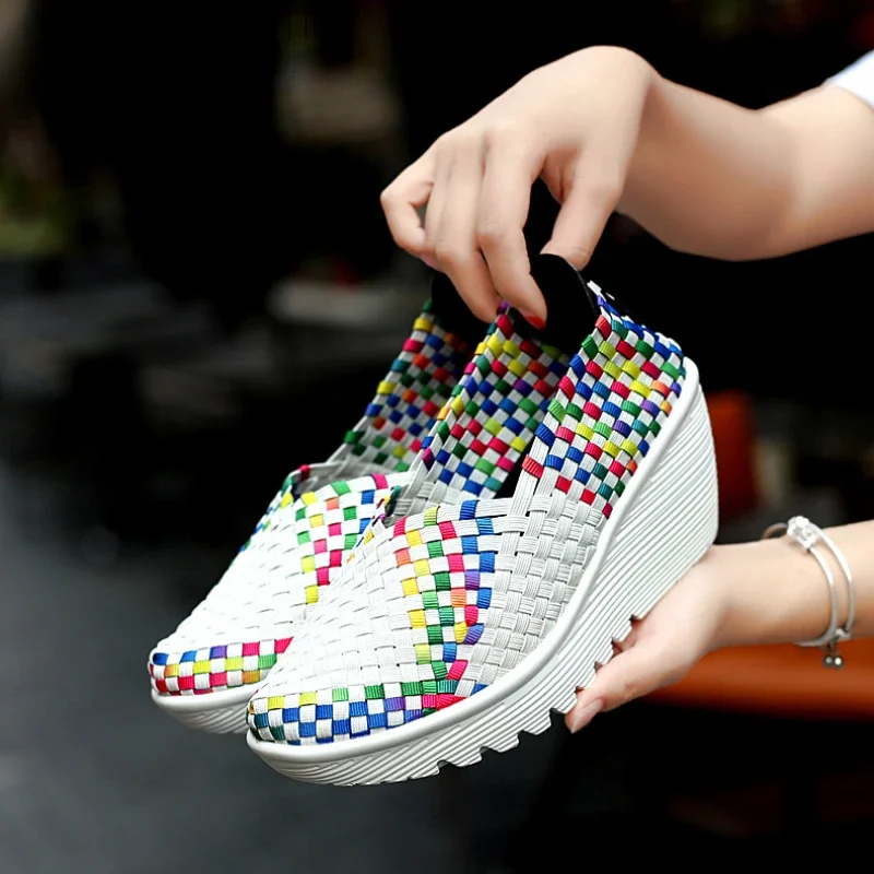 Women Plus Size 35-42 for Women 2024 Wedges Platform Sneakers Fashion Weave Hollow Ladies Loafers Slip-on Casual Shoes
Women Plus Size 35-42 for Women 2024 Wedges Platform Sneakers Fashion Weave Hollow Ladies Loafers Slip-on Casual Shoes