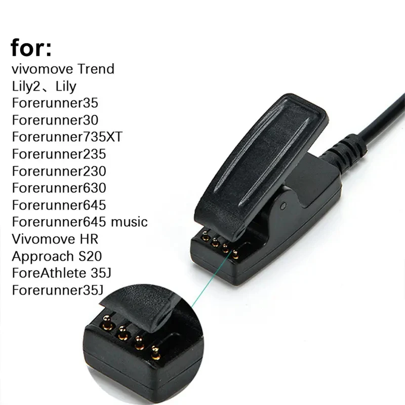 Universal Charging Cable Clip for Garmin 4-Pin Smart Watch Vivomove Trend Lily 2 Forerunner Approach ForeAthlete 735XT Series
Universal Charging Cable Clip for Garmin 4-Pin Smart Watch Vivomove Trend Lily 2 Forerunner Approach ForeAthlete 735XT Series