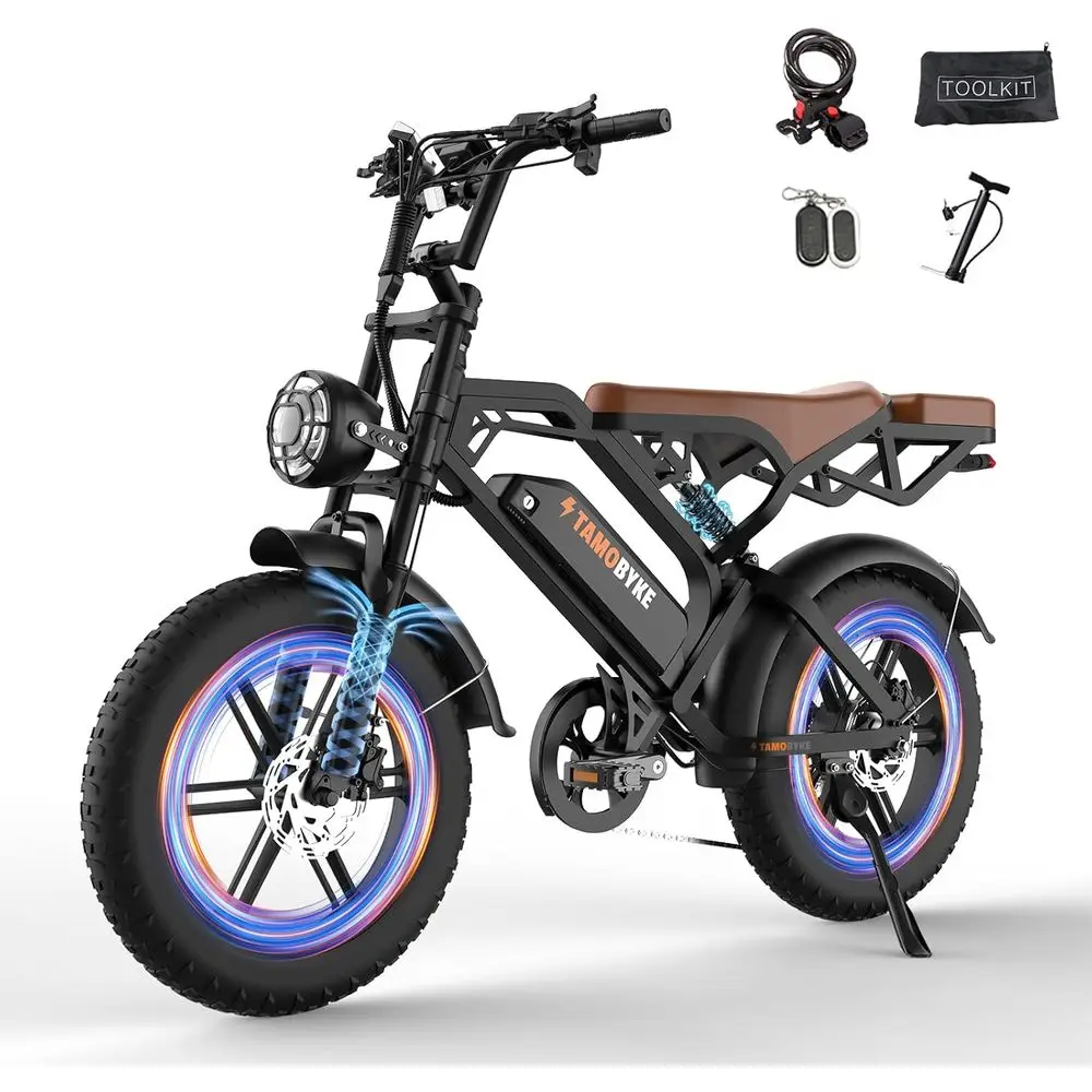 V20 Electric Bike or Adults, 1500W Motor (Peak), 30MPH Electric Dirt ebike, 20'' at Tire E-Bike with 48V 15.6AH Battery, ull Sus
V20 Electric Bike or Adults, 1500W Motor (Peak), 30MPH Electric Dirt ebike, 20'' at Tire E-Bike with 48V 15.6AH Battery, ull Sus