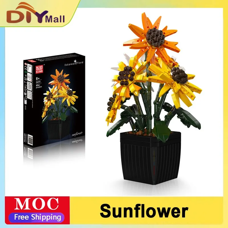 MOULD KING Sunflower Bouquet Building Blocks Set DIY Flower Pot Bonsai Model Kit for Kids Adults Creative Gift for Home Decor
MOULD KING Sunflower Bouquet Building Blocks Set DIY Flower Pot Bonsai Model Kit for Kids Adults Creative Gift for Home Decor