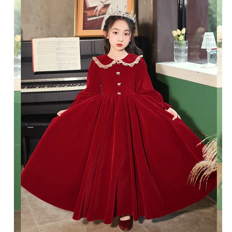 It's Yiiya индивидуальное платье с цветочным узором для девочек, скромный острый воротник, длинные рукава, винно-красный бархат, трапециевидное платье длиной до пола, детские платья
It's Yiiya индивидуальное платье с цветочным узором для девочек, скромный острый воротник, длинные рукава, винно-красный бархат, трапециевидное платье длиной до пола, детские платья