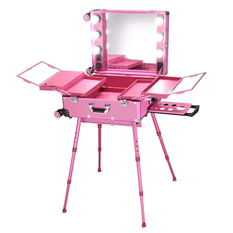 Professional Makeup Studio Suitcase Multi-functional Beauty Salon LED Light Mirror Cosmetic Case with Retractable Legs
Professional Makeup Studio Suitcase Multi-functional Beauty Salon LED Light Mirror Cosmetic Case with Retractable Legs