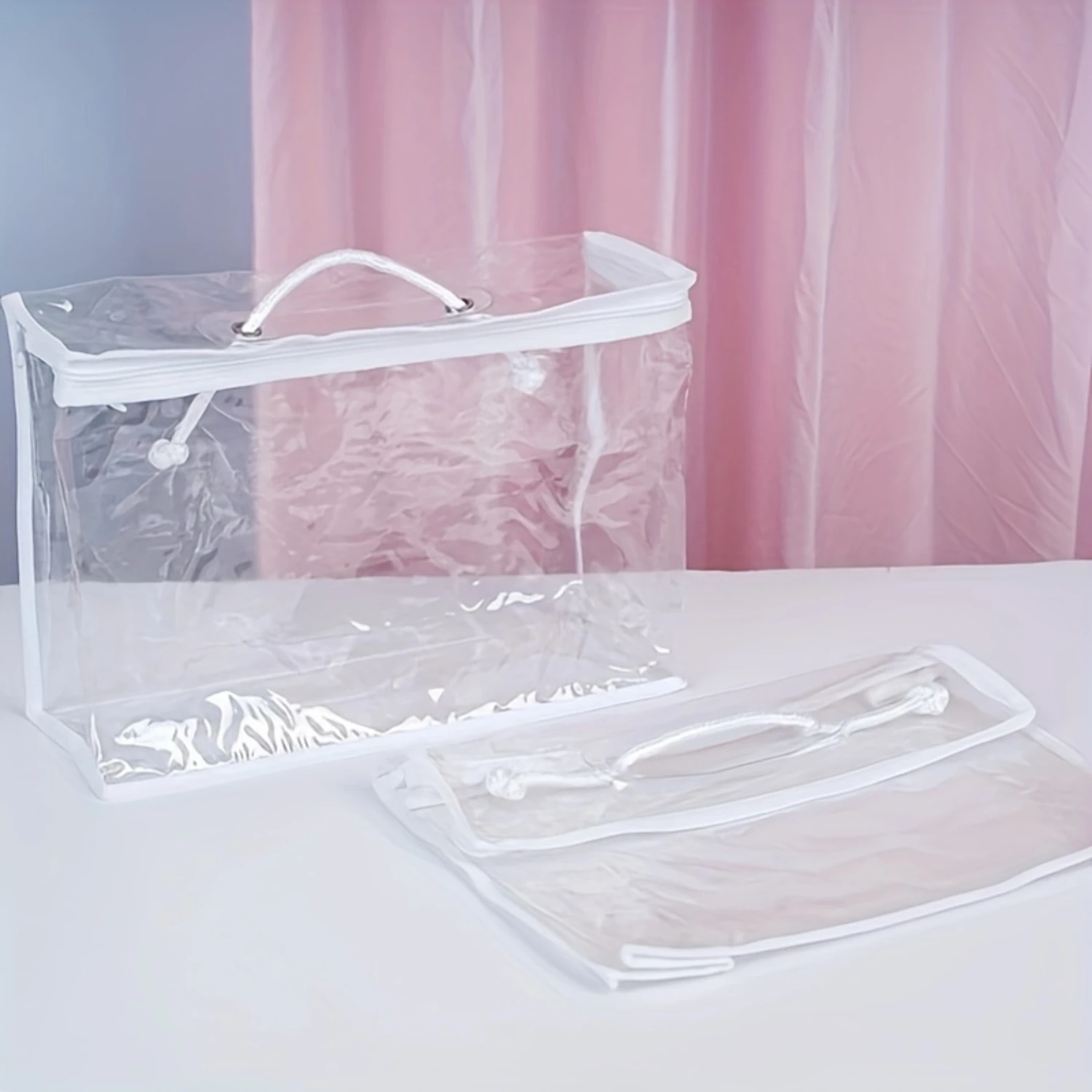 1pcs/2pcs Transparent Pvc Packaging Bag, Waterproof Travel Toiletry Cosmetics Bag, Portable Quilt Blanket Bag
1pcs/2pcs Transparent Pvc Packaging Bag, Waterproof Travel Toiletry Cosmetics Bag, Portable Quilt Blanket Bag