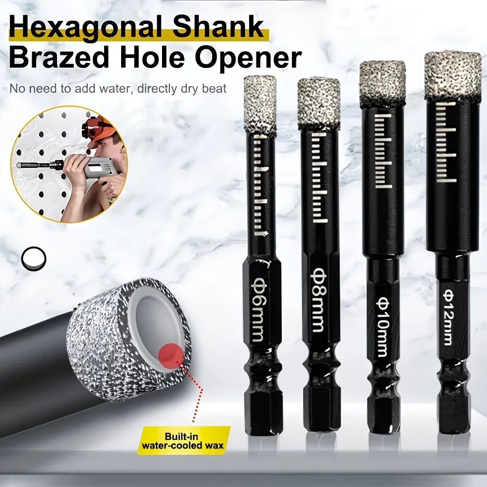 5/6/8/10/12/14/16mm Round Handle Dry Brazed Diamond Hole Saw for Porcelain Tiles Marble Glass Ceramic Crowns Drill Bit
5/6/8/10/12/14/16mm Round Handle Dry Brazed Diamond Hole Saw for Porcelain Tiles Marble Glass Ceramic Crowns Drill Bit
