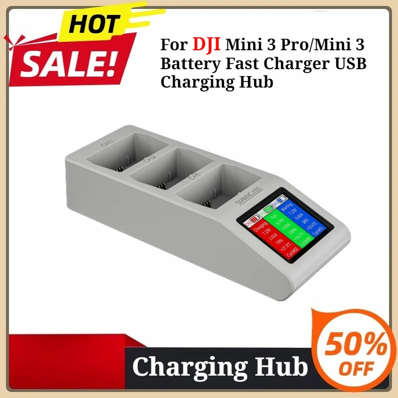 For DJI Mini 3 Pro/Mini 3 Battery Fast Charger USB Charging Hub Drone Accessory Charging Hub with Digital Display
For DJI Mini 3 Pro/Mini 3 Battery Fast Charger USB Charging Hub Drone Accessory Charging Hub with Digital Display