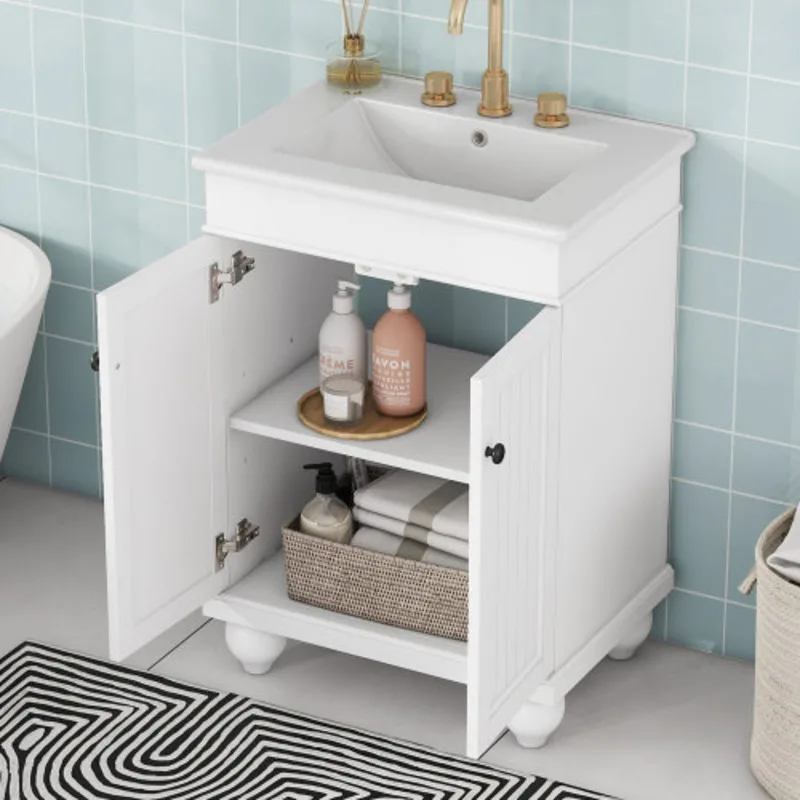 FENGSHUO Fashion Simplicity Delicate Modern Sleek Bathroom Vanity Elegant Ceramic Sink With Solid Wood Frame, Adjustable Shelf
FENGSHUO Fashion Simplicity Delicate Modern Sleek Bathroom Vanity Elegant Ceramic Sink With Solid Wood Frame, Adjustable Shelf