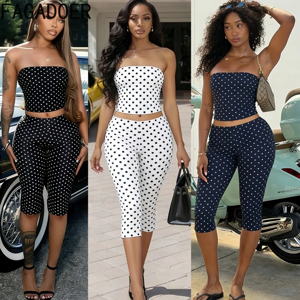 FAGADOER Spring New Sexy Woman 2 Piece Set Outfit Polka Dot Print Sleeveless Backless Crop Top and Pants Female Streetwear 2026
FAGADOER Spring New Sexy Woman 2 Piece Set Outfit Polka Dot Print Sleeveless Backless Crop Top and Pants Female Streetwear 2026