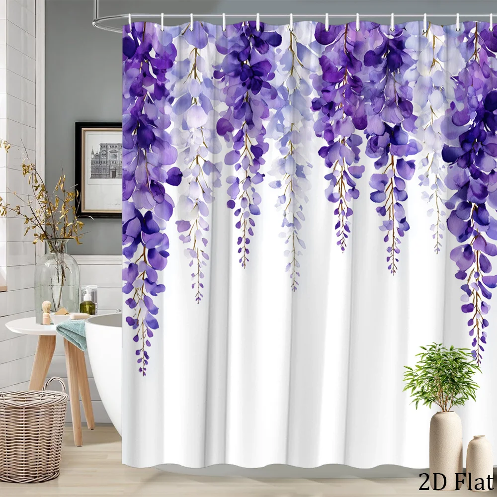 Watercolor Purple Floral Wisteria Shower Curtain Waterproof Luxury Bathroom Decor Spring Lilac Print 180x200cm
Watercolor Purple Floral Wisteria Shower Curtain Waterproof Luxury Bathroom Decor Spring Lilac Print 180x200cm