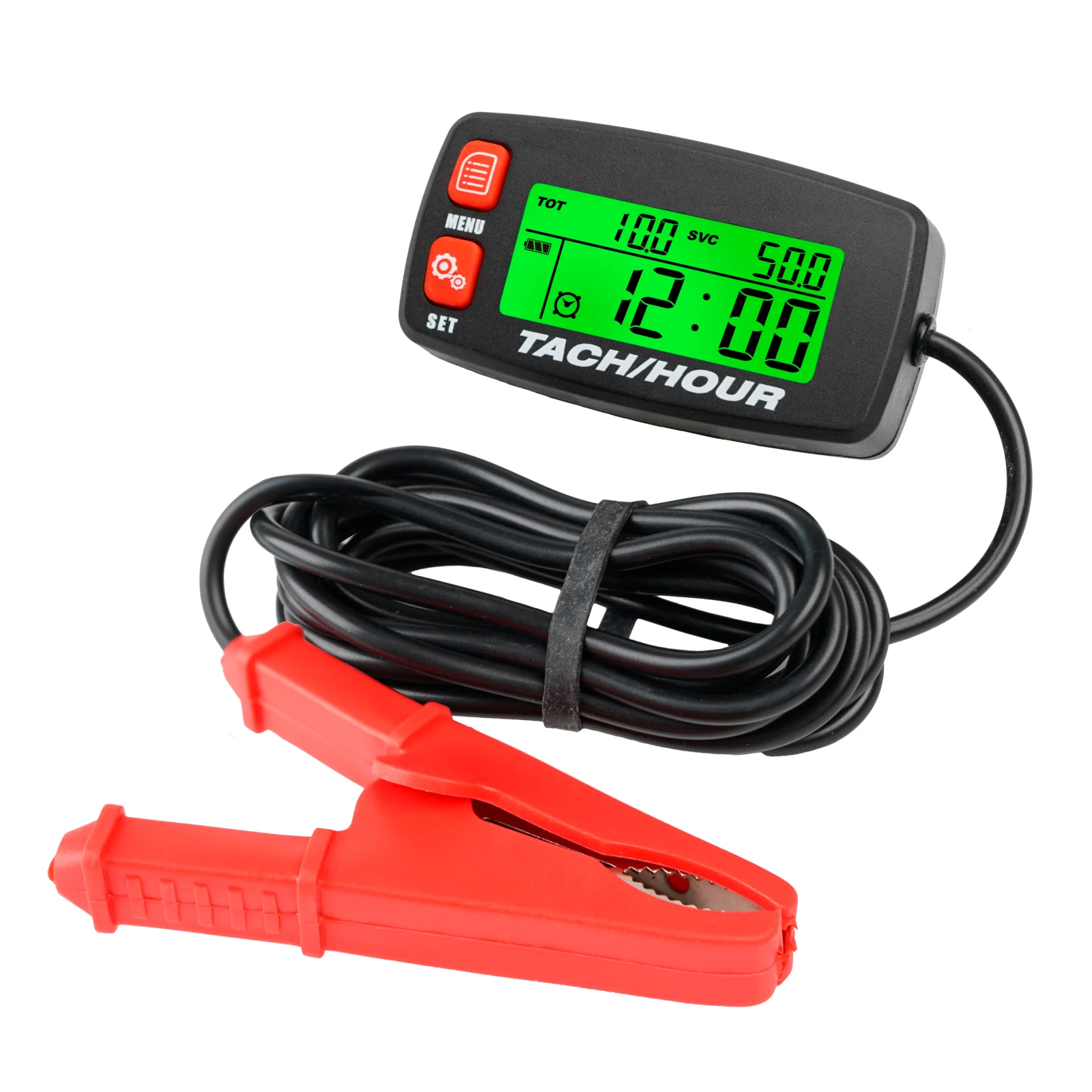 Digital Tach/Hour Meter HM032J Alligator Clip, Maintenance Reminder for Garden Tractor Generator Motorcycle Outboard Chainsaw
Digital Tach/Hour Meter HM032J Alligator Clip, Maintenance Reminder for Garden Tractor Generator Motorcycle Outboard Chainsaw