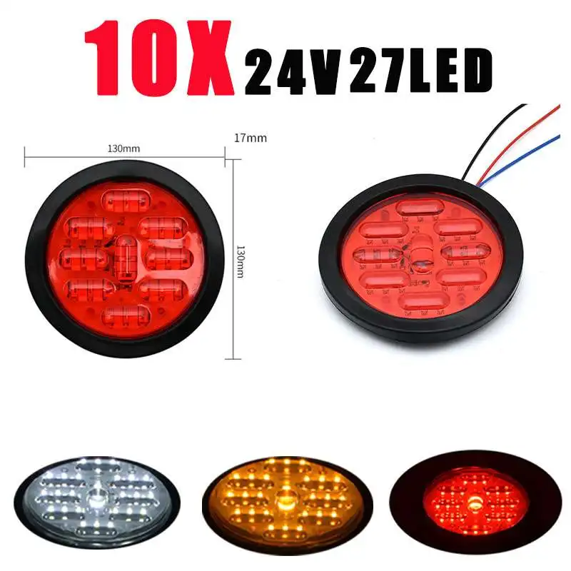 10X 24V Round LED Rear Tail Lights Brake Stop Side Marker Light Warning Indicator Signal Lamp for Truck Trailer Bus Car Boat
10X 24V Round LED Rear Tail Lights Brake Stop Side Marker Light Warning Indicator Signal Lamp for Truck Trailer Bus Car Boat