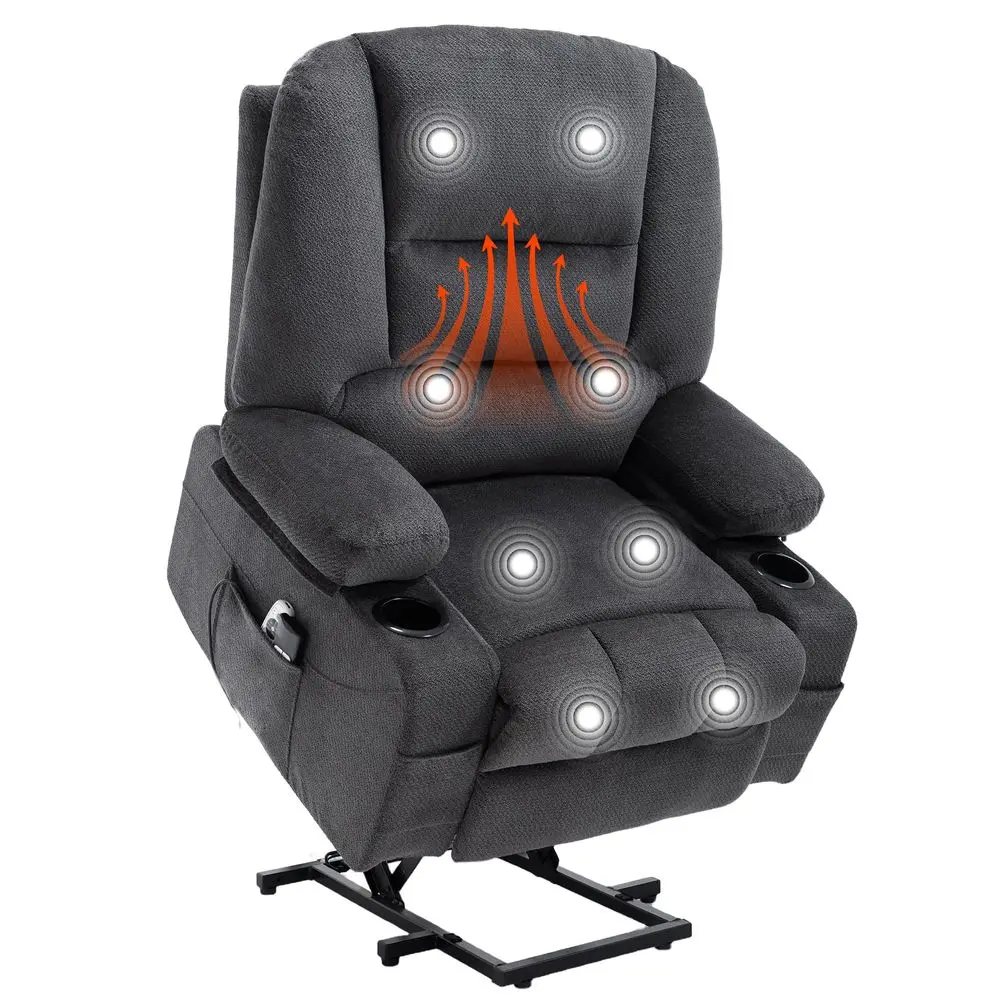 Lift Recliner Chair for Elderly People with USB Port Cup Holder, Overstuffed Fabric Electric Massage Recliner Chair with Heat f
Lift Recliner Chair for Elderly People with USB Port Cup Holder, Overstuffed Fabric Electric Massage Recliner Chair with Heat f