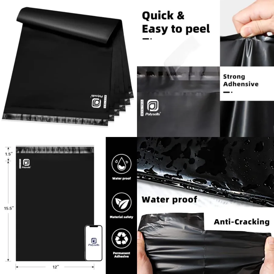 100 pcs 12x15.5 Inch Poly Mailers Shipping Envelopes, Strong Adhesive Sealing, Waterproof, and Tear-resistant Postal Mailing Ba
100 pcs 12x15.5 Inch Poly Mailers Shipping Envelopes, Strong Adhesive Sealing, Waterproof, and Tear-resistant Postal Mailing Ba