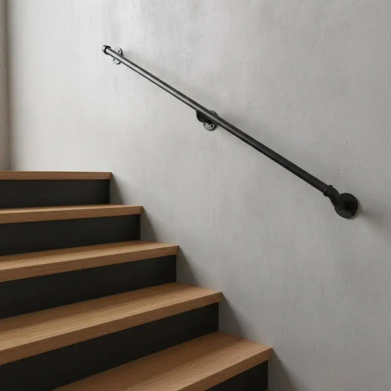Carbon Steel Step Railing 3FT For Staircase Attic Hallway, 440LBS Load Capacity Wall Mount Support Round Corner Design Industrial Aesthetic Indoor Outdoor Application
Carbon Steel Step Railing 3FT For Staircase Attic Hallway, 440LBS Load Capacity Wall Mount Support Round Corner Design Industrial Aesthetic Indoor Outdoor Application