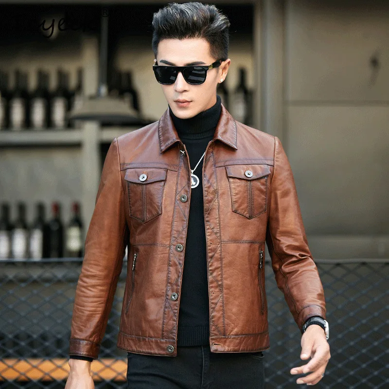 Tcyeek мужские куртки из натуральной кожи верхний слой дубленка осенняя мужская одежда мотоциклетная куртка новая верхняя одежда Jaqueta Couro
Tcyeek мужские куртки из натуральной кожи верхний слой дубленка осенняя мужская одежда мотоциклетная куртка новая верхняя одежда Jaqueta Couro